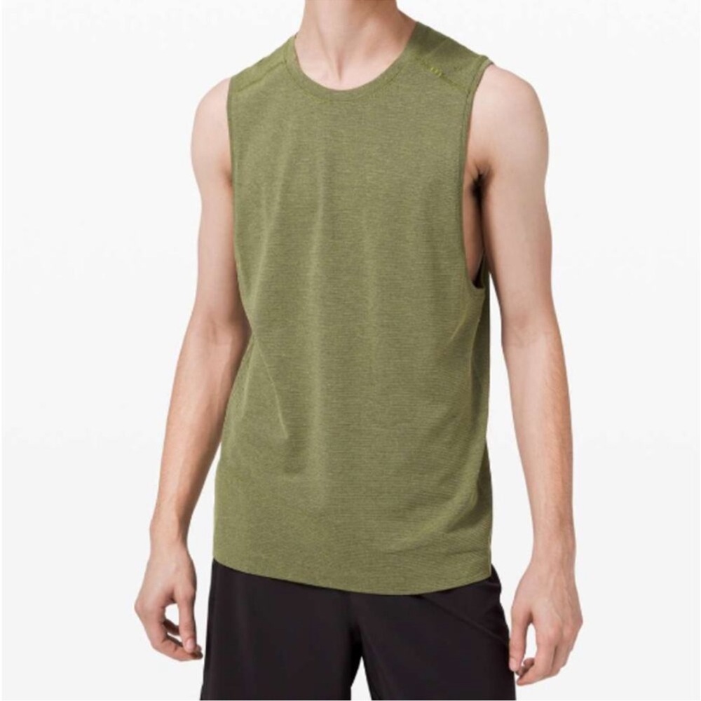 Lululemon Metal Vent Tech Tank Sleeveless 2.0 Static Stripes Black Green Lime
